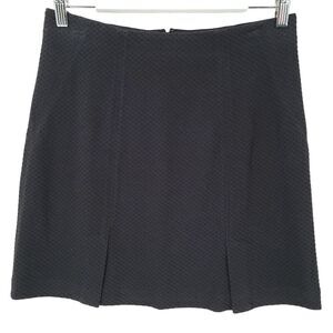 Rebecca Taylor Black Waffle Knit Lined Mini Skirt